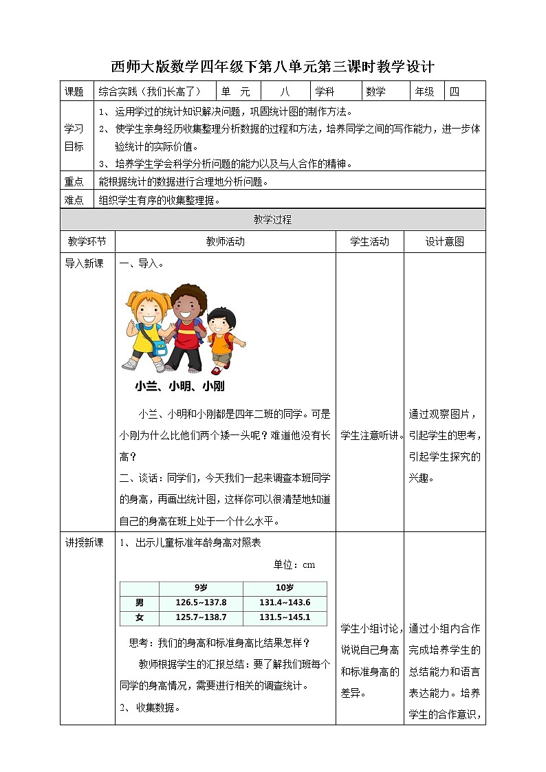 第八单元第3课时《我们长高了》教案+课件01