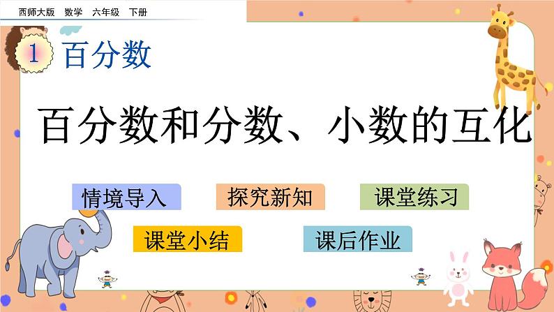 1.4《 百分数和分数、小数的互化》课件+课时练（含答案）01