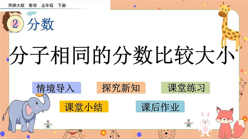 2.6《 分子相同的分数比较大小》课件第1页
