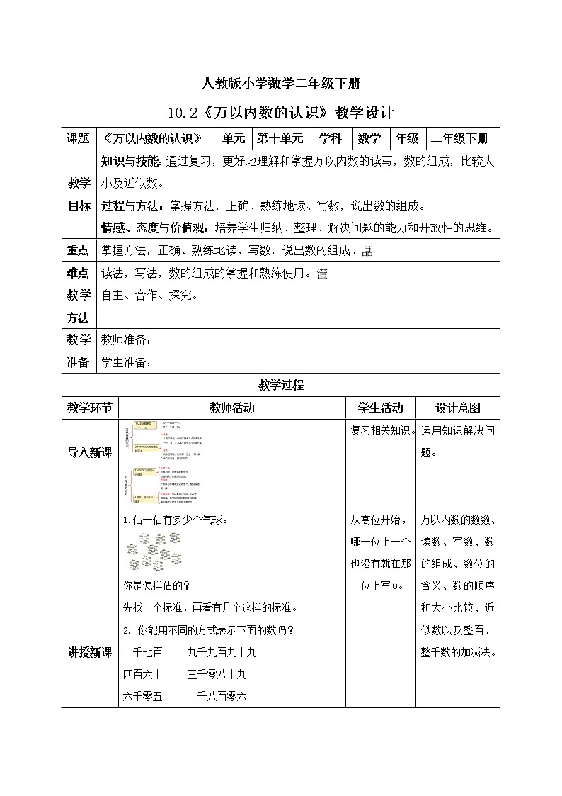 人教版小学数学二年级下册 10.2 万以内数的认识 课件（送教案+练习）01