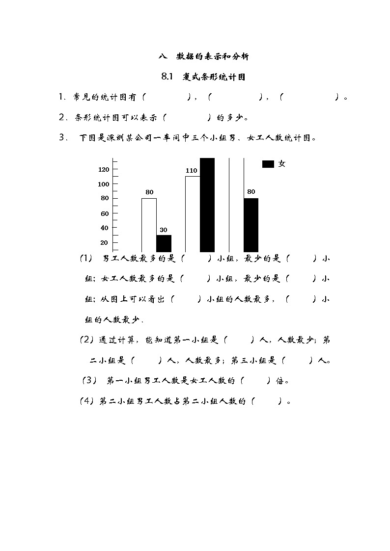 8.1复式条形统计图 课件+练习01