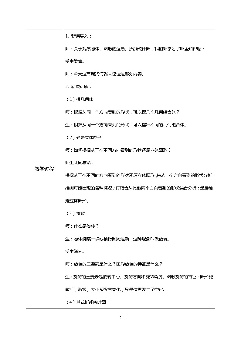 人教版小学数学五年级下册9.4《观察物体、图形的运动、折线统计图》PPT课件（送教案+练习）02