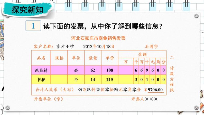 【冀教版】四下数学 《三 三位数乘以两位数》2.数量关系  课件02