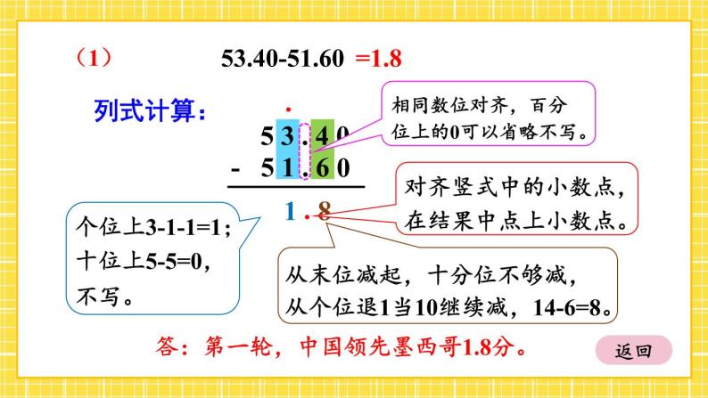 【冀教版】四下数学 《八 小数加法和减法》1.加减法  课件05