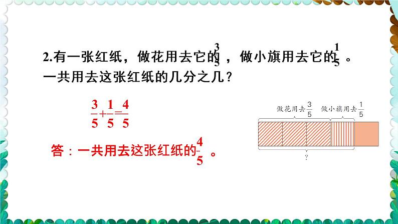 【冀教版】三下数学   八《分数的初步认识》2.简单分数加减法  课件08