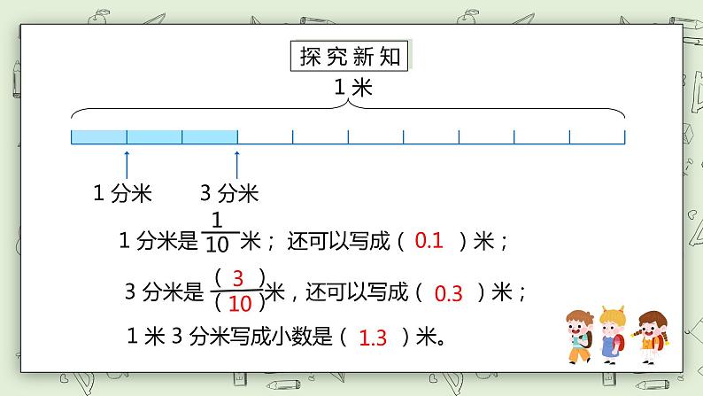 人教版小学数学三年级下册 7.1 认识小数 课件+教案+练习08