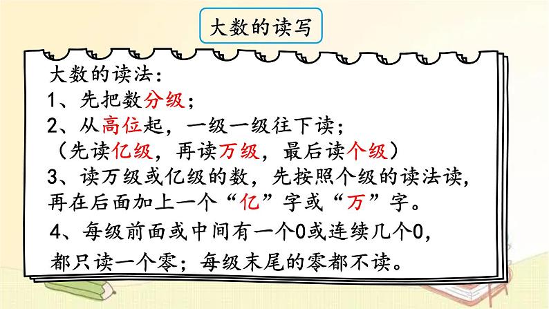 北师大版数学四年级上册 总复习（1）     认识更大的数、负数 课件第5页