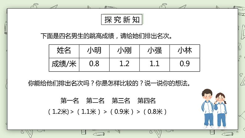 人教版小学数学三年级下册 7.2 小数的大小比教 课件+教案+练习03