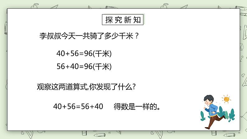人教版小学数学四年级下册 3.1 加法运算定律 课件+教学设计+同步练习03