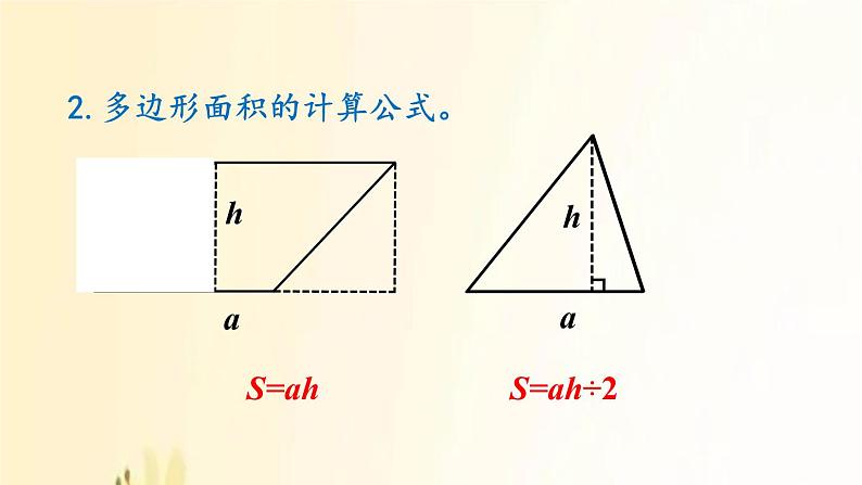 北师大版数学五年级上册 总复习4     多边形与组合图形的面积 课件03