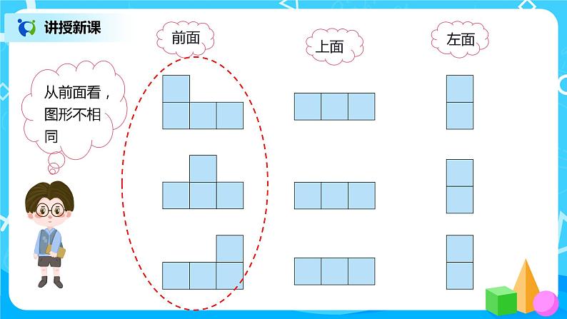 人教版数学四年级下册第二单元第二课时《从同一位置观察不同物体》课件+教案+习题07