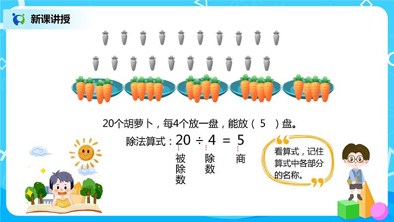 人教版数学二年级下册第二单元第5课时《除法算式各部分的名称》课件+教案+习题07