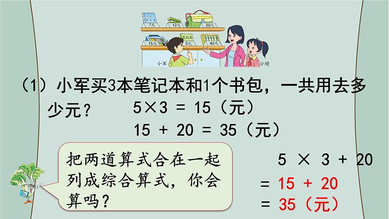 苏教版数学三年级下册 第1课时  含有乘法和加、减法的混合运算 课件第5页