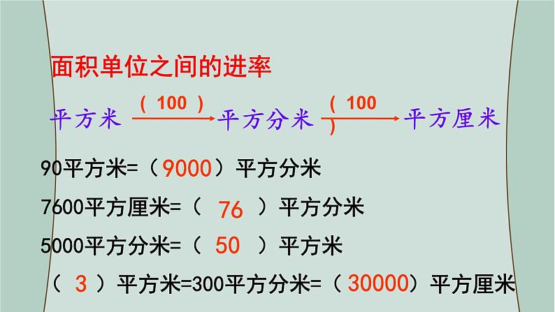 苏教版数学三年级下册 第4课时  长方形和正方形的面积（复习课） 课件第5页