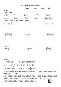 湖北省武汉市江岸区育才第二寄宿小学2022-2023学年六年级上学期期末数学试卷