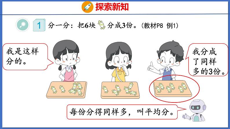 人教版数学二年级下册 2.1平均分（课件）第5页