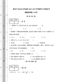 四川广元市【小升初】2022-2023学年数学七年级开学摸底测试题AB卷（含解析）