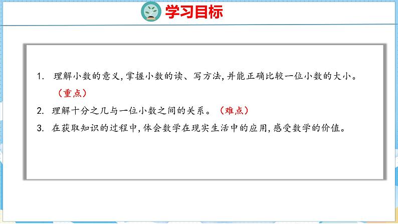 7.1  认识小数（课件）人教版数学三年级下册第2页