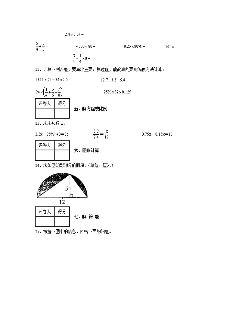 【小升初】人教版2022-2023学年小学六年级下册数学升学分班考测试卷2套（含解析）第3页