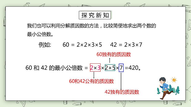 人教版小学数学五年级下册 4.7 最小公倍数 课件第6页