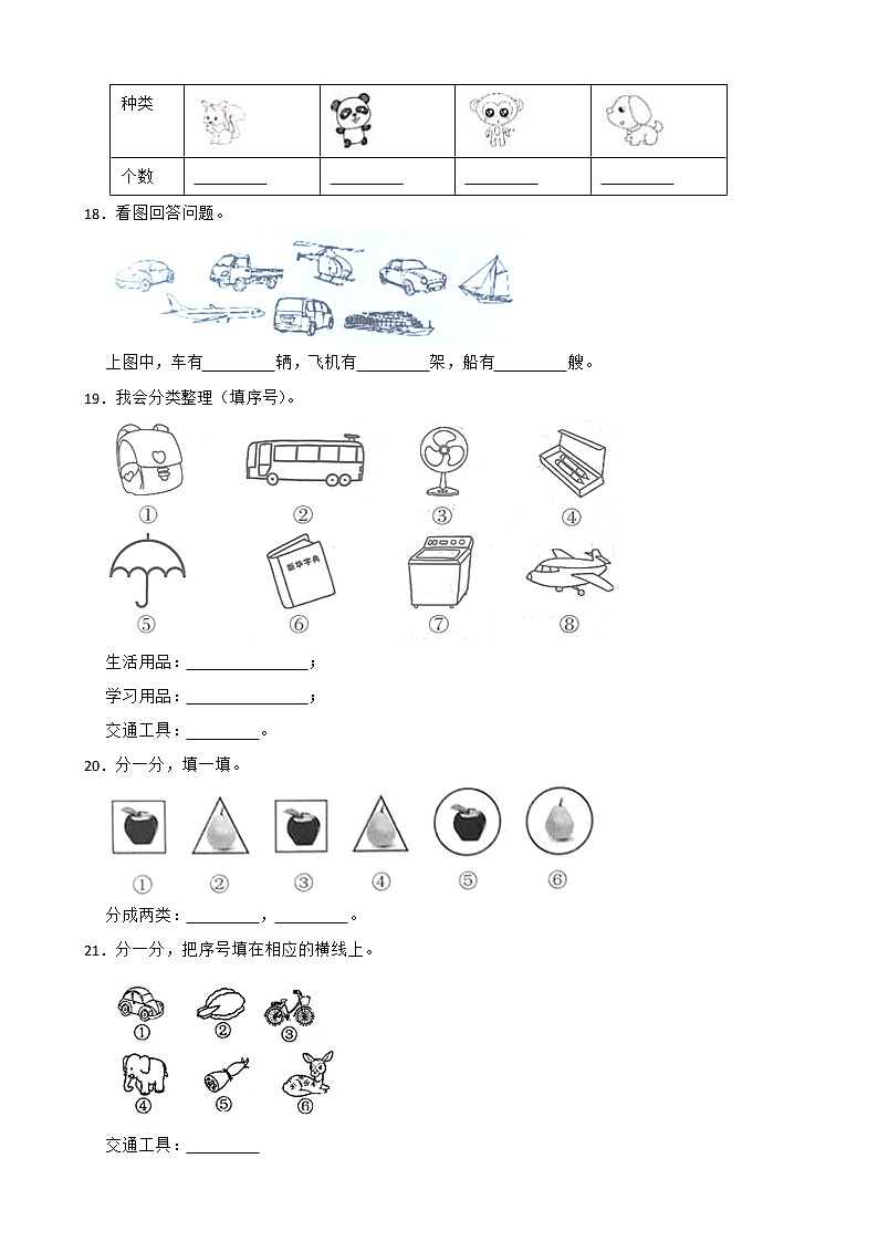 第三单元《分类与整理》单元卷（含答案）03