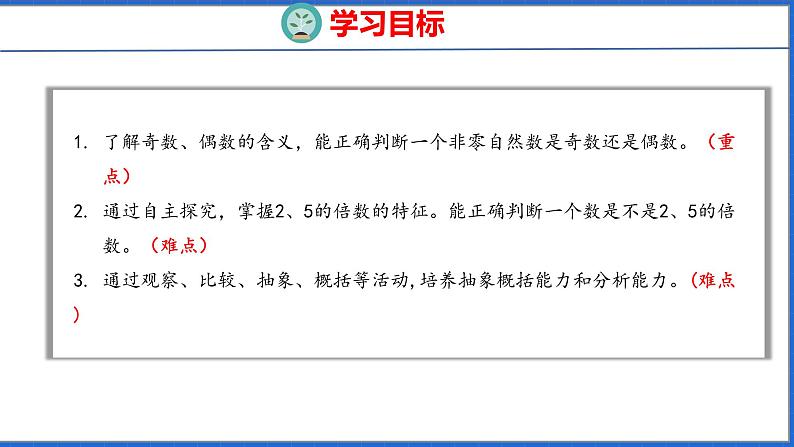 新版人教版五年级数学下册 2.3  2、5的倍数（课件）第2页