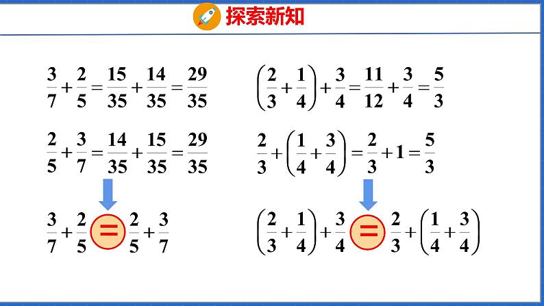 新版人教版五年级数学下册 6.4 分数加、减法的简便计算（课件）07