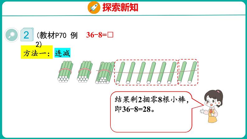 6.5 两位数减一位数（退位）（课件）人教版数学一年级下册第6页