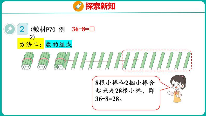 6.5 两位数减一位数（退位）（课件）人教版数学一年级下册第8页
