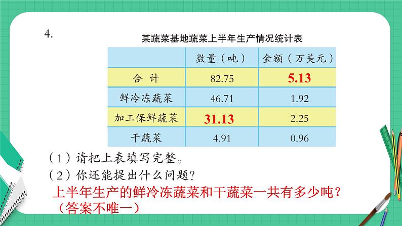 青岛版数学四年级下册 7.2自主练习 课件05