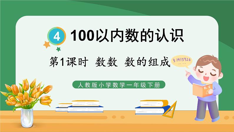 4.100以内数的认识 第1课时 数数 数的组成【课件PPT】01