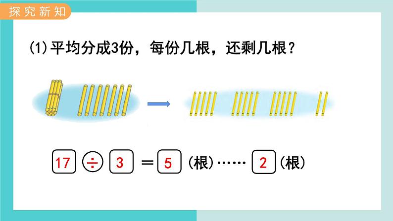 【冀教版】二下数学 二 《有余数的除法》第2课时  余数与除数的关系  课件03