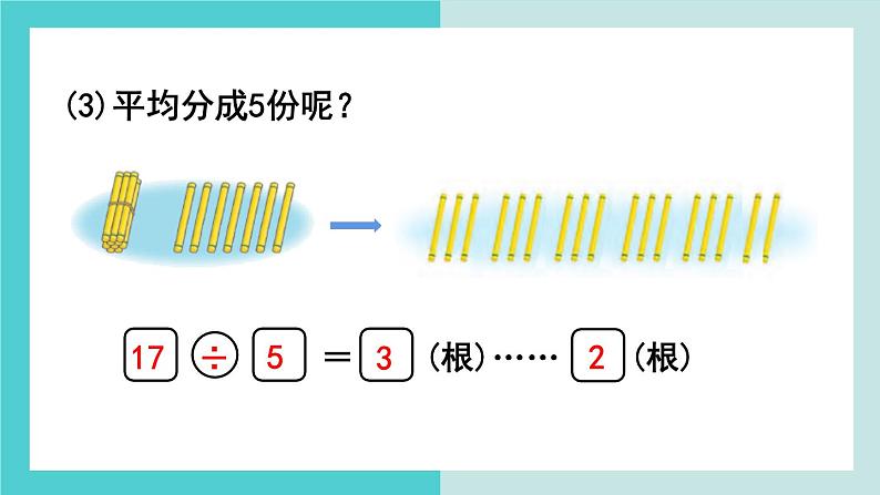 【冀教版】二下数学 二 《有余数的除法》第2课时  余数与除数的关系  课件05