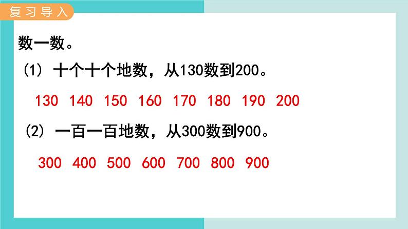 【冀教版】二下数学 三 《认识1000以内的数》第2课时  1000以内数的读、写  课件02