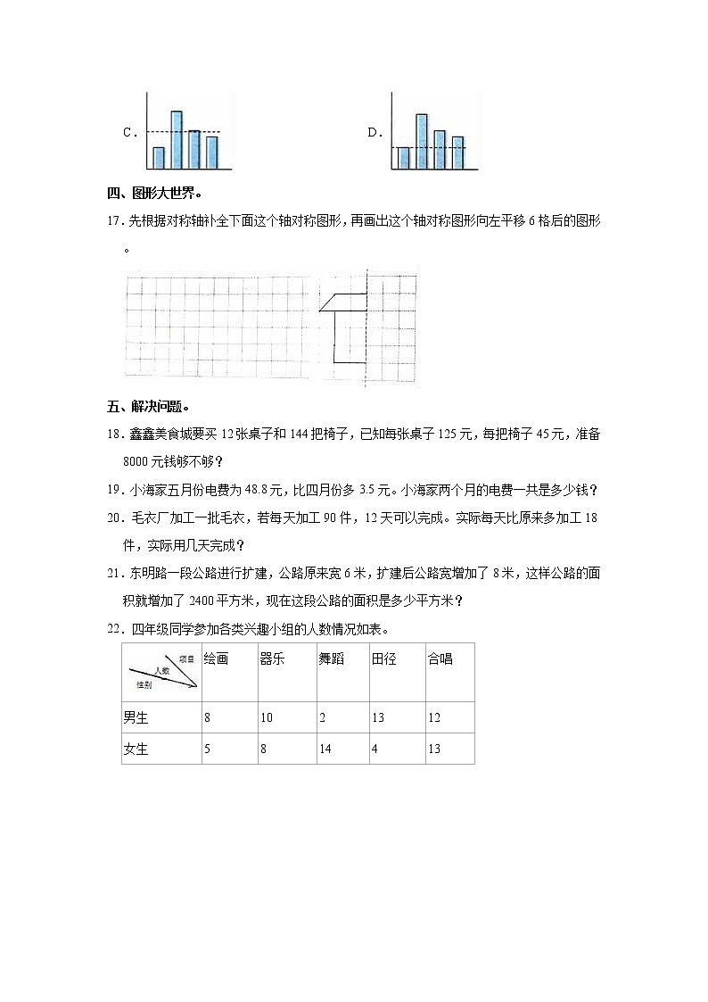 河北省石家庄市2022-2023学年四年级下册数学期末调研试卷AB卷（含解析）第3页
