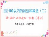 六、第1課時 兩位數(shù)加一位數(shù)（進位）（教學課件）