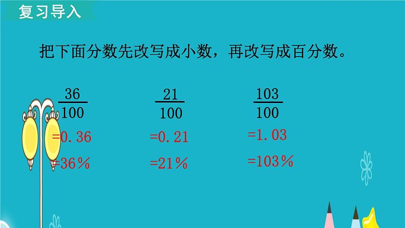 苏教版数学六年级上册 第2课时 百分数与小数的互化 课件02