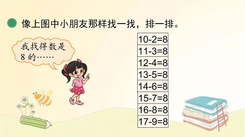 北师大版数学一年级下册 第8课时  做个减法表 课件第4页