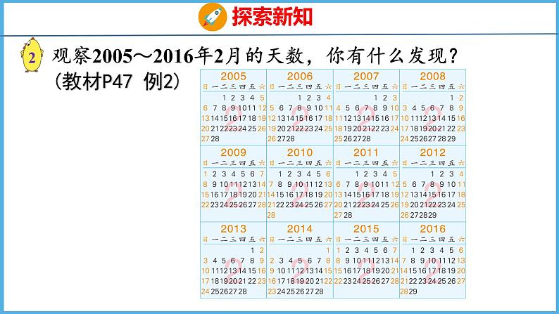 5.2 认识平年和闰年（课件）苏教版数学三年级下册05