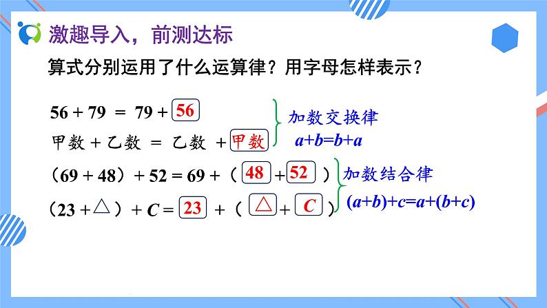 2023春人教版四年级数学下册备课资源包-3.2《加法运算定律的应用 (例3)》 课件教案练习06