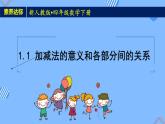 2023春人教版四年级数学下册备课资源包-1.1《 加、减法的意义和各部分间的关系（例1）》 课件教案练习