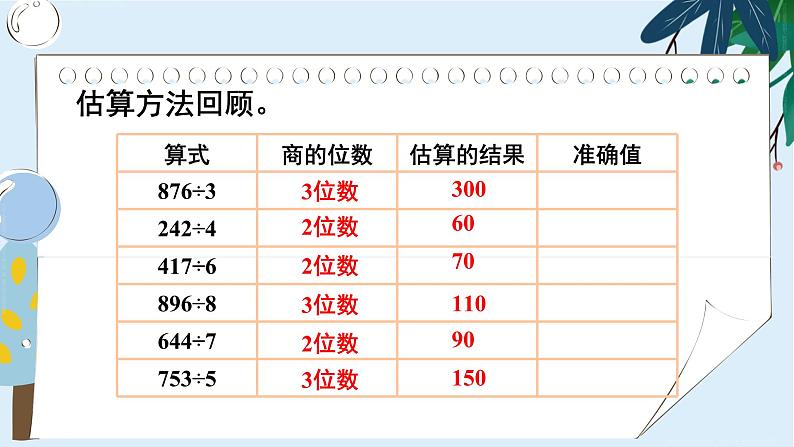 2 除数是一位数的除法 整理和复习（1） 课件 23春人教数学三年级下册第4页