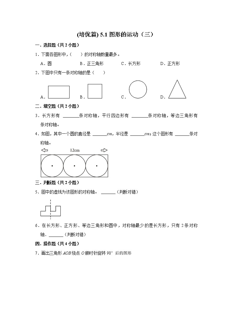 (培优篇)人教版小学数学五年级同步分层作业5.1图形的运动（三）01