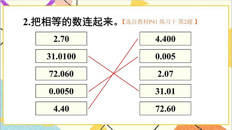 人教版数学四下 第四单元 2.小数的性质和大小比较练习课（小数的性质和大小比较）  课件+教案+导学案05