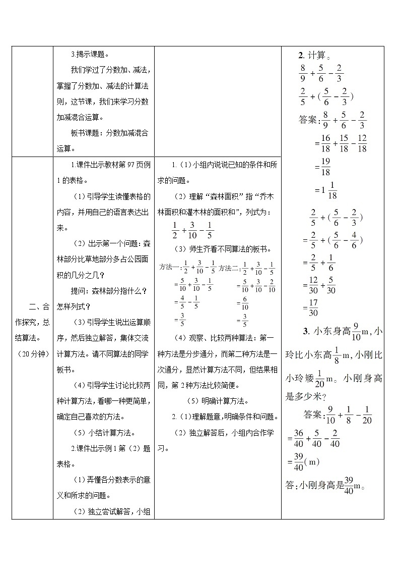 第六单元 3.分数加减混合运算 第1课时 分数加减混合运算 课件+教案+导学案02