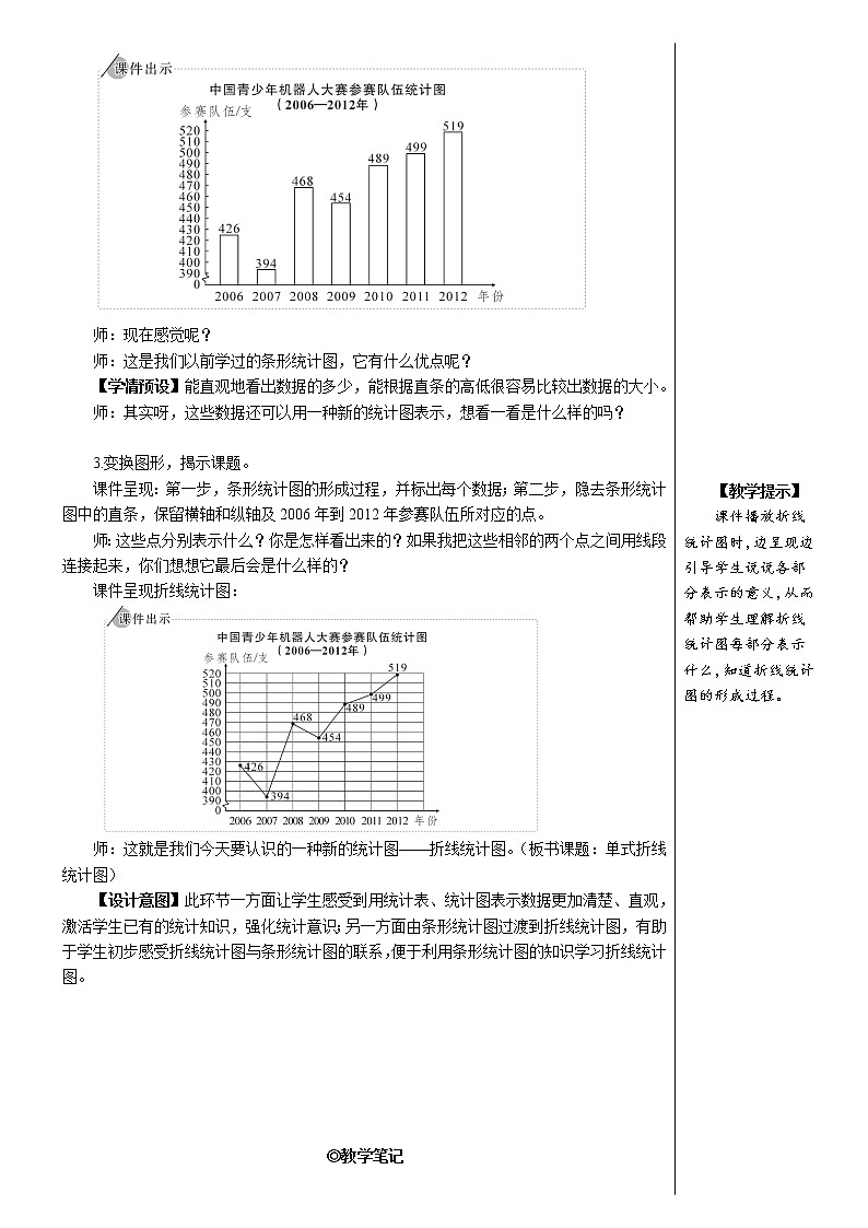 第七单元 第1课时 单式折线统计图【教案】第3页