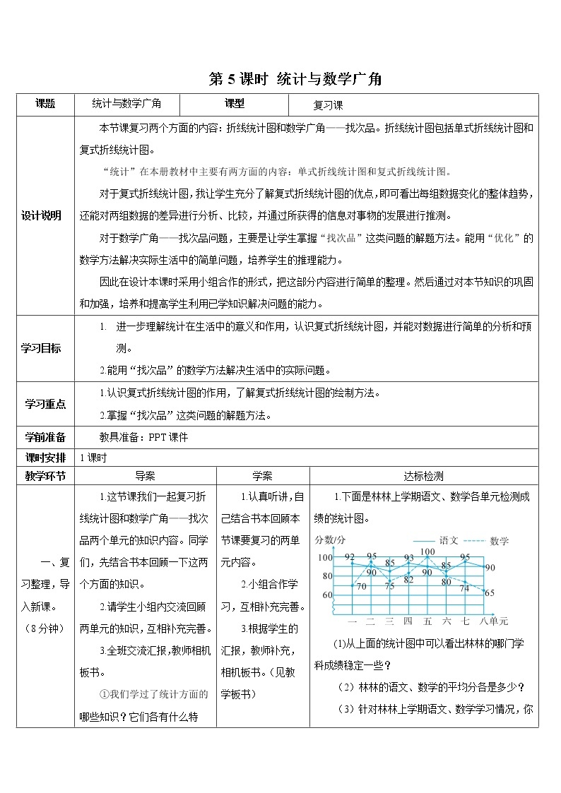 第九单元 第4课时 统计 课件+教案+导学案01