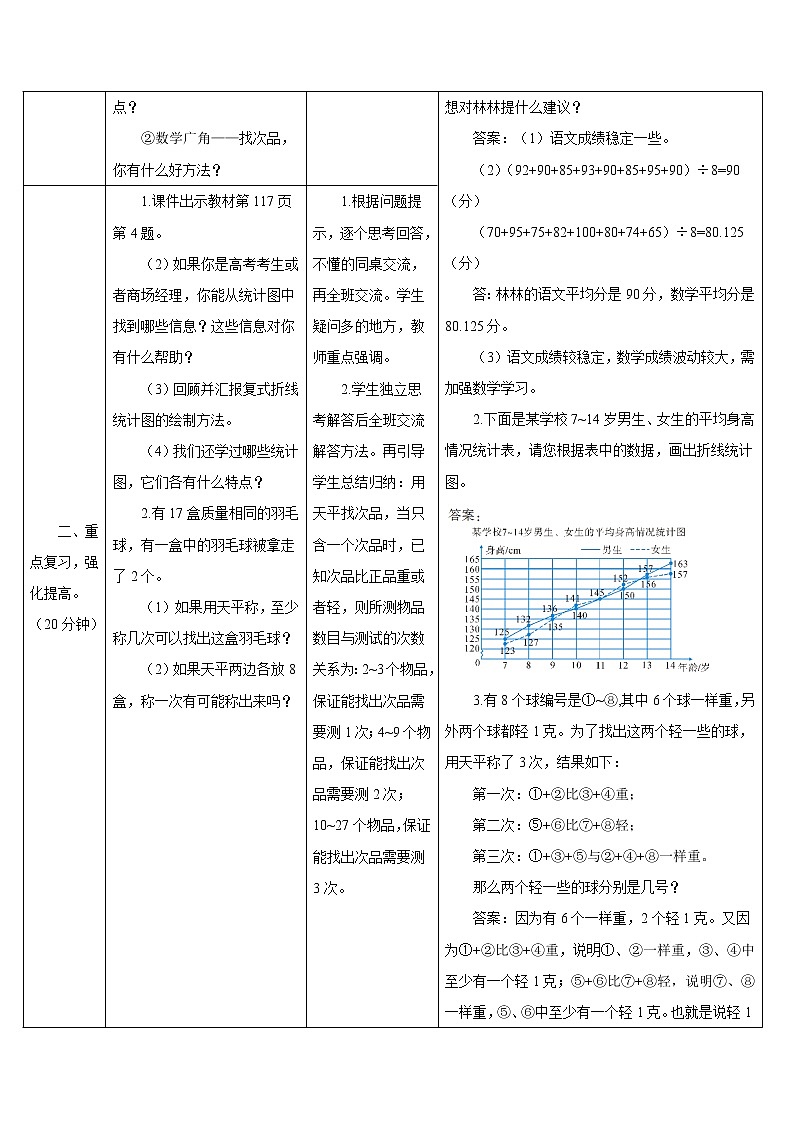 第九单元 第4课时 统计与数学广角导学案第2页