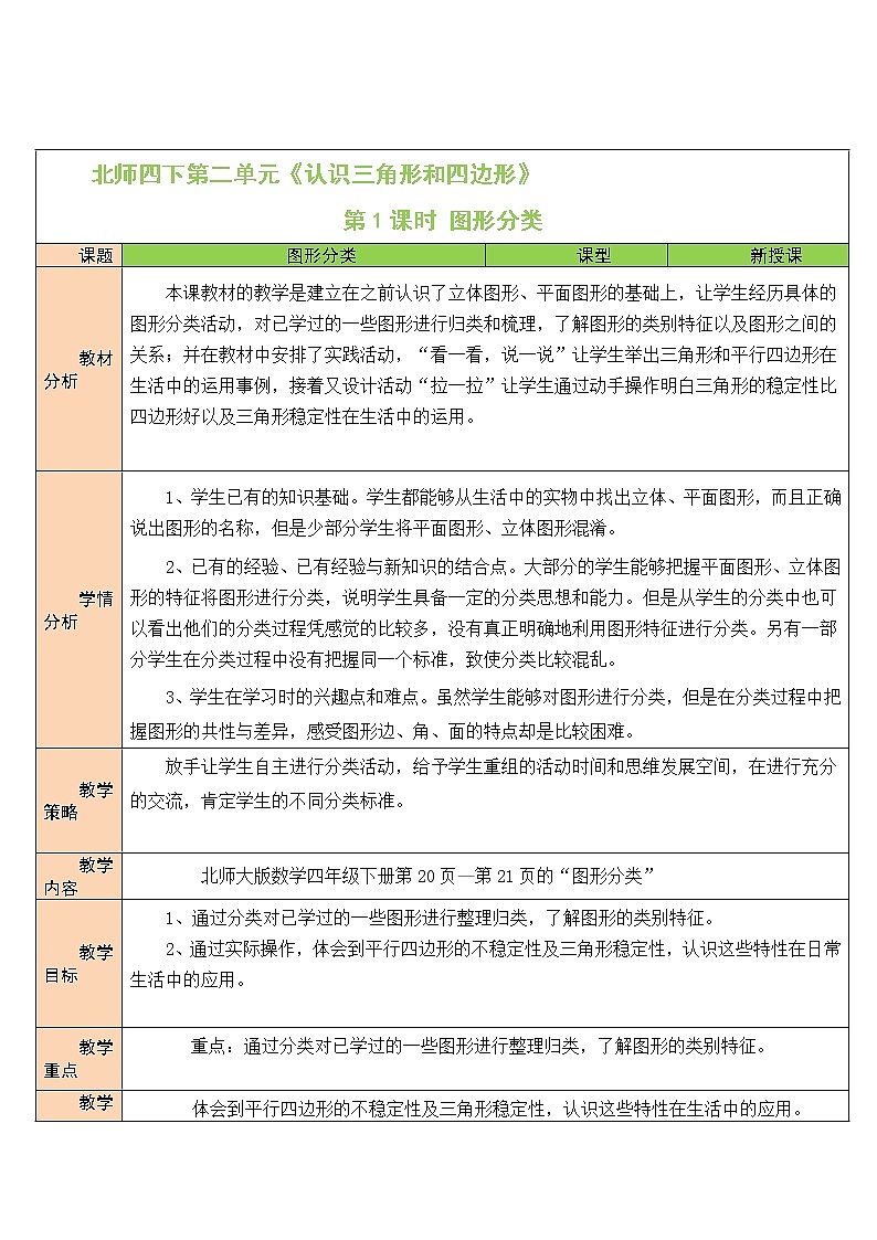 二 认识三角形和四边形 图形分类 第1课时 课件（送教案）01