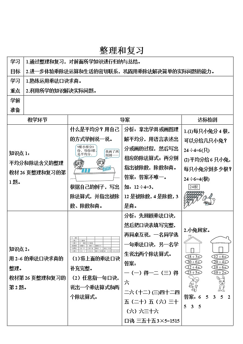 第二单元 整理和复习 课件+教案+导学案01